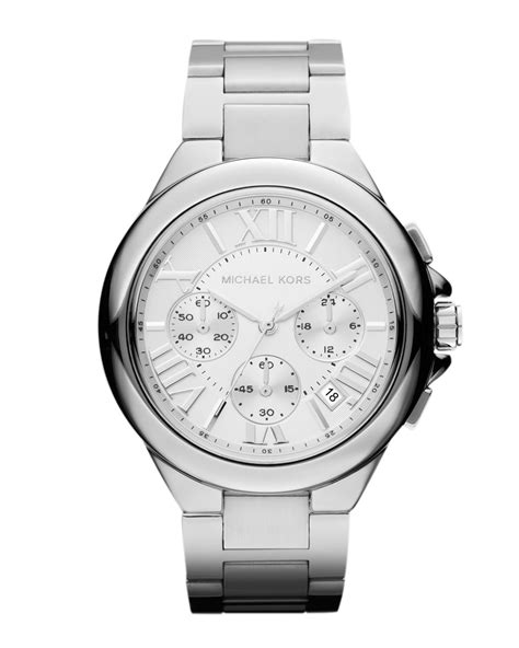 silver michael kors watches on sale|michael kors chronograph watch silver.